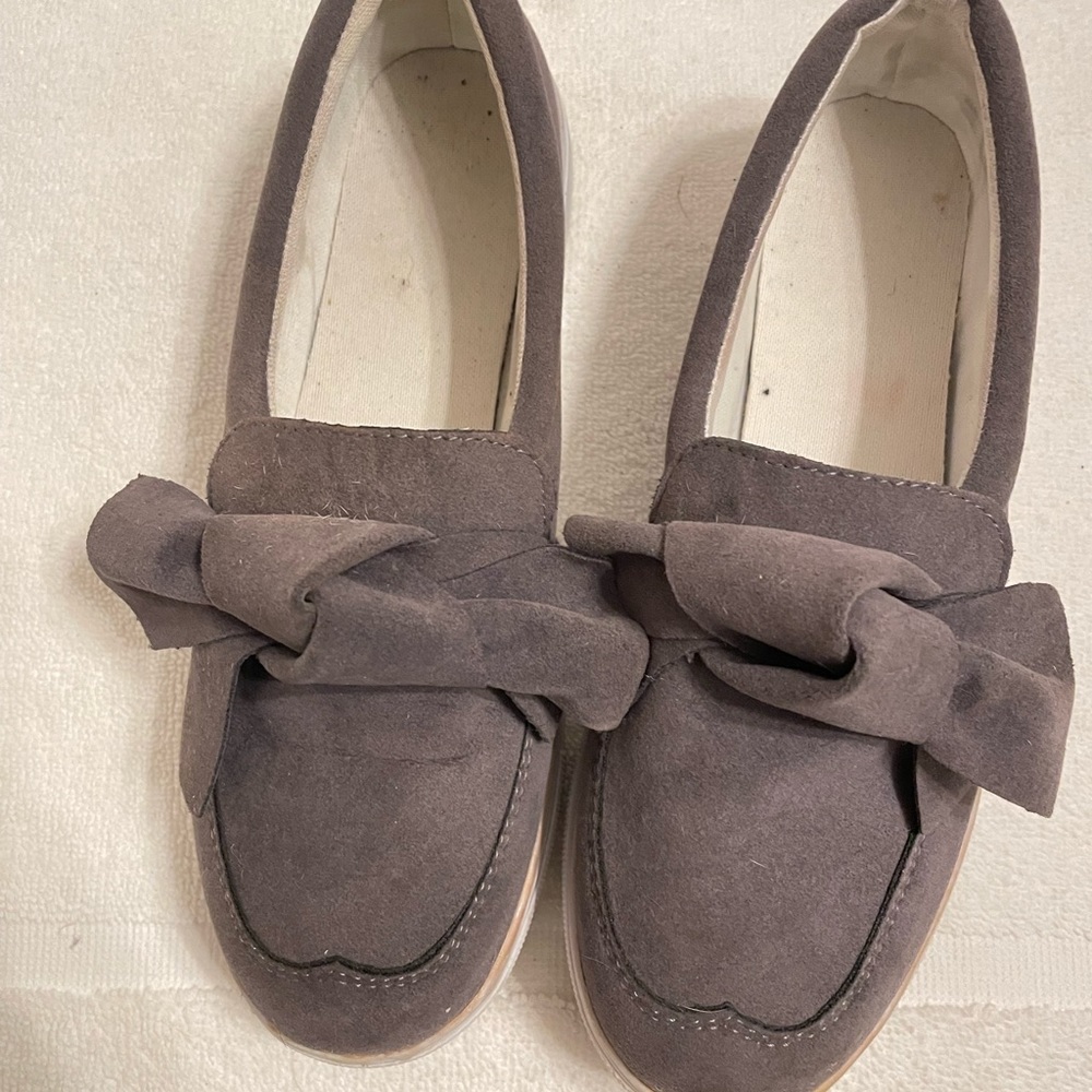 Gray suede shoes